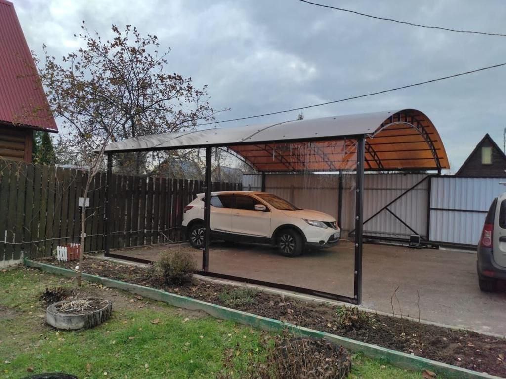 Прозрачные шторы ПВХ для навеса под автомобиль в Горшечном